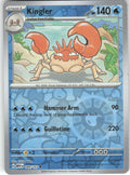 Kingler Reverse Holo Uncommon SV: Scarlet & Violet 151 099/165 NM