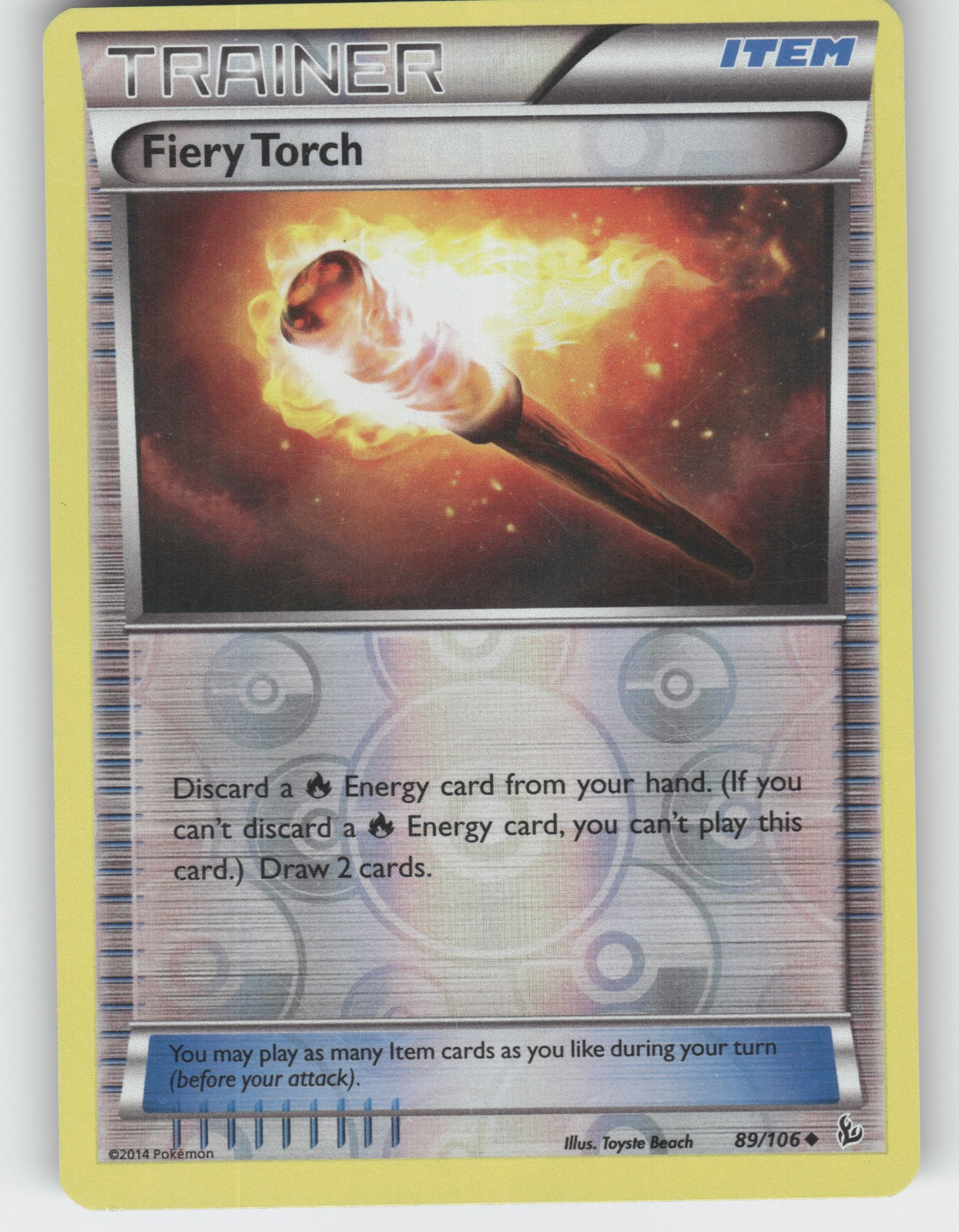 Fiery Torch Reverse Holo Uncommon XY - Flashfire 89/106 NM