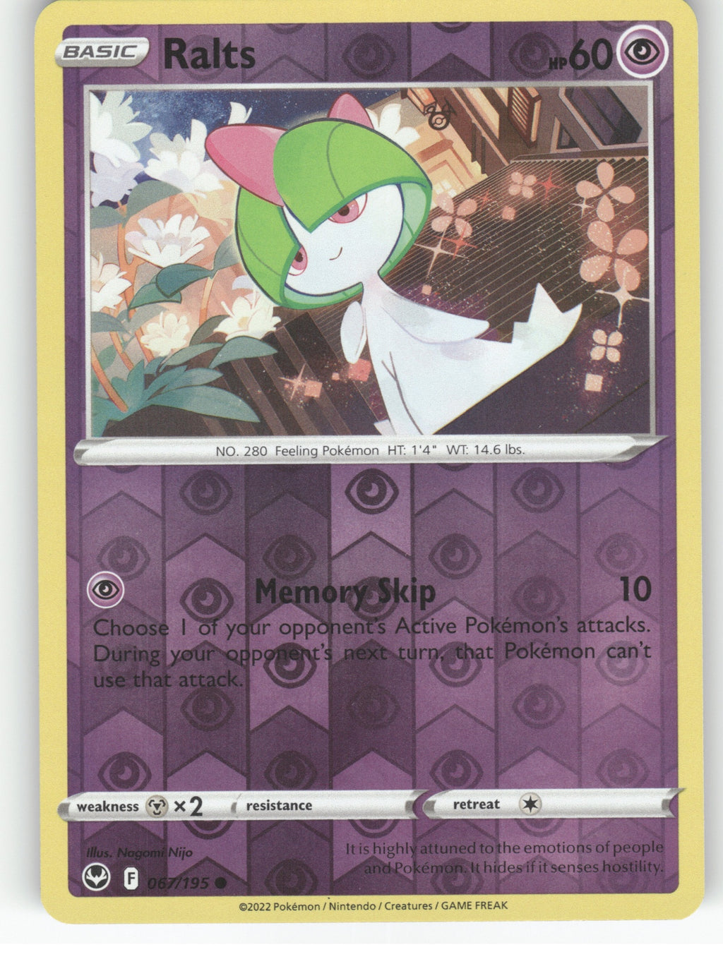 Ralts Reverse Holo Common SWSH12: Silver Tempest 067/195 NM