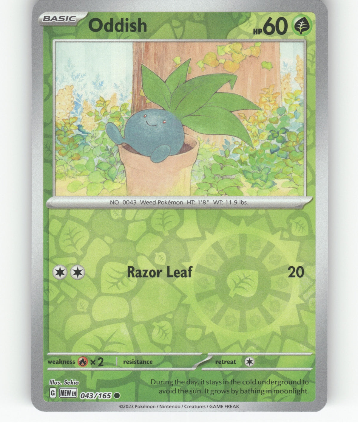 Oddish Reverse Holo Common SV: Scarlet & Violet 151 043/165 NM