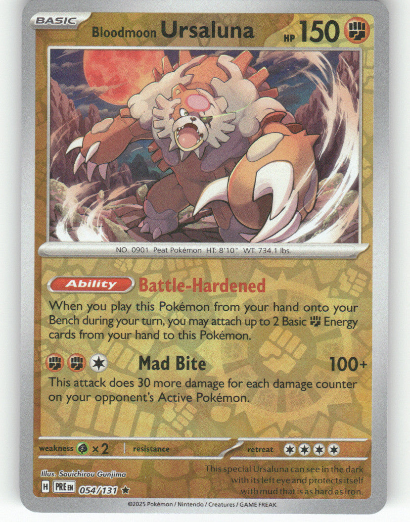 Bloodmoon Ursaluna Reverse Holo Rare SV: Prismatic Evolutions 054/131 NM
