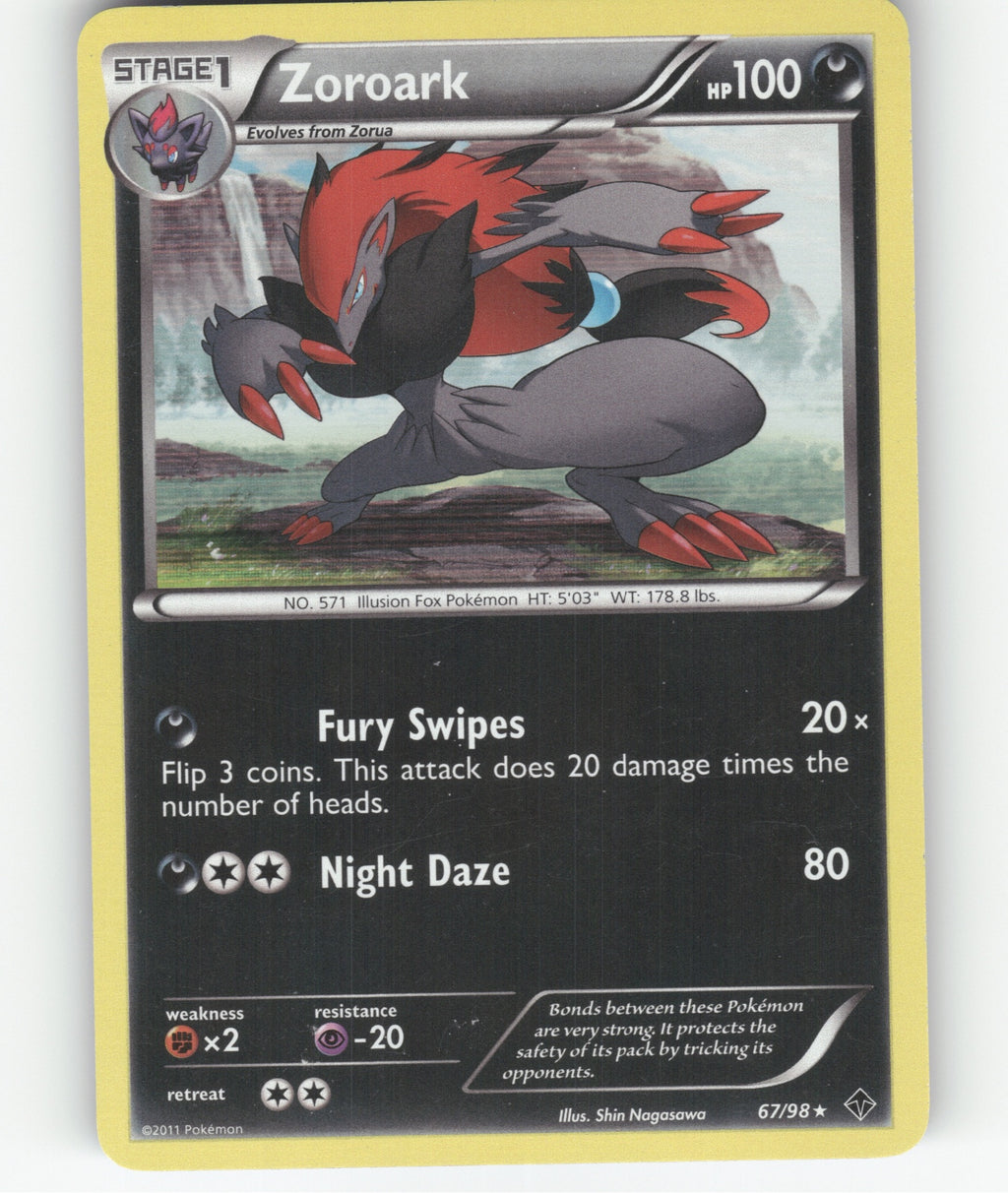 Zoroark Holo Rare Emerging Powers 67/98 NM