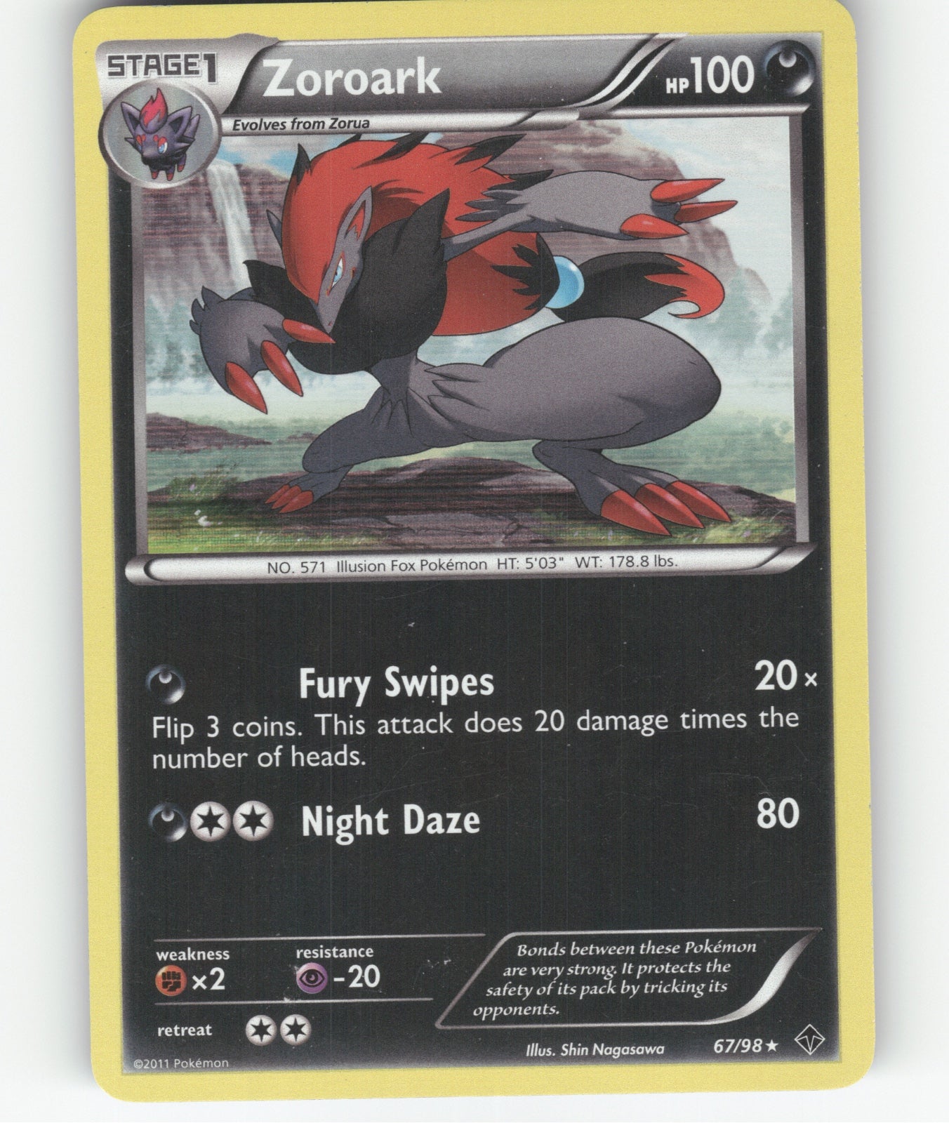Zoroark Holo Rare Emerging Powers 67/98 NM