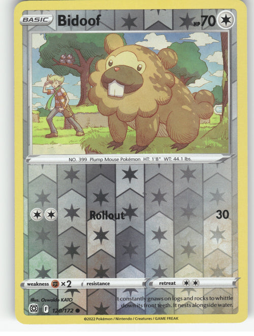 Bidoof Reverse Holo Common SWSH09: Brilliant Stars 120/172 NM