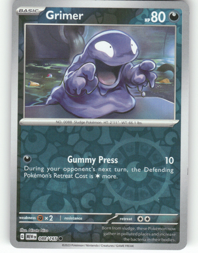 Grimer Reverse Holo Common SV: Scarlet & Violet 151 088/165 NM