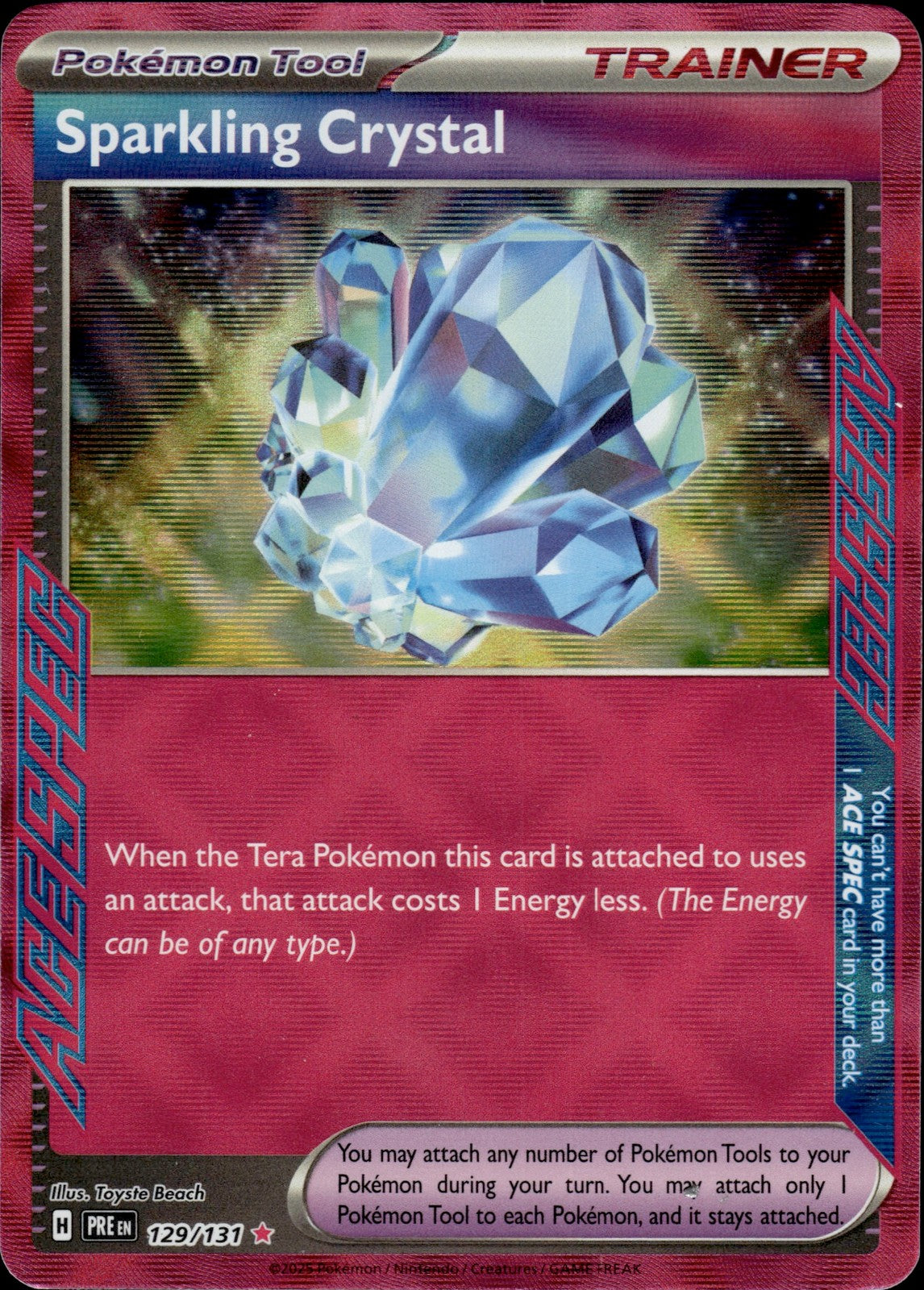Sparkling Crystal Holo ACE SPEC Rare SV: Prismatic Evolutions 129/131 NM