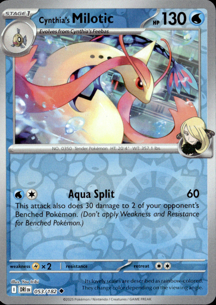 Cynthia's Milotic Reverse Holo Uncommon SV10: Destined Rivals 053/182 NM
