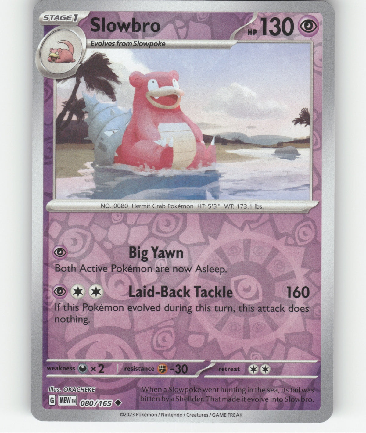 Slowbro Reverse Holo Uncommon SV: Scarlet & Violet 151 080/165 NM