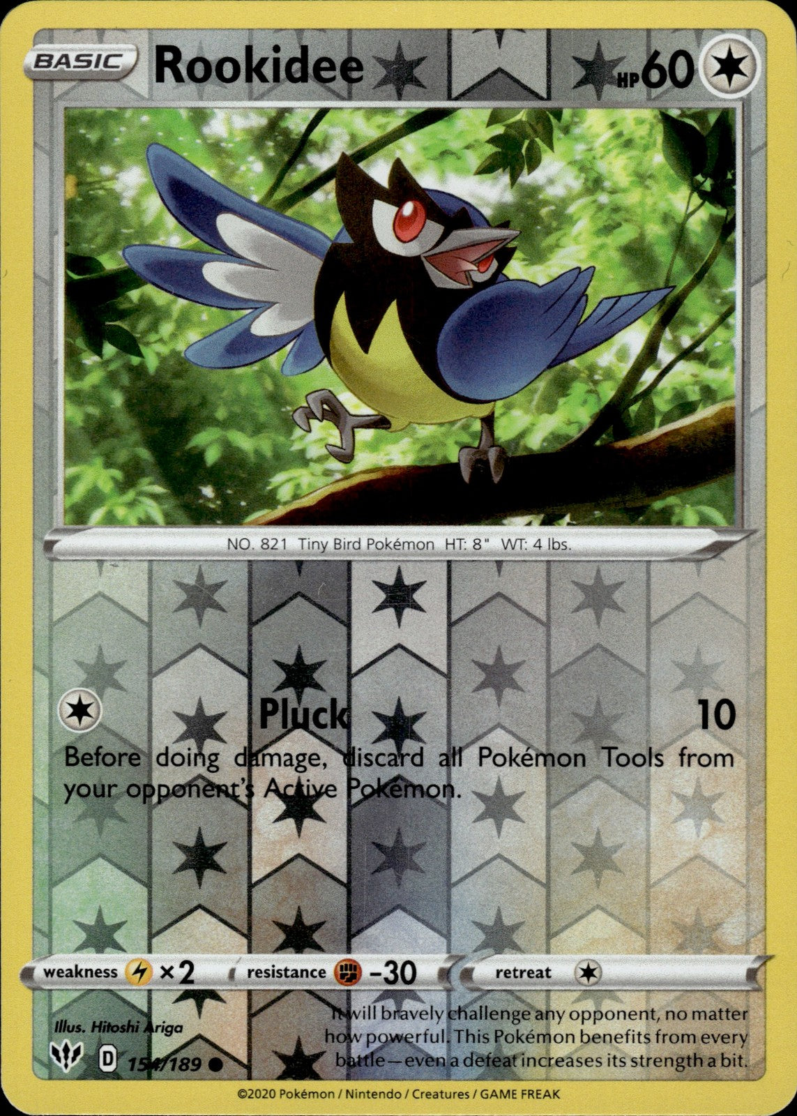 Rookidee Reverse Holo Common SWSH03: Darkness Ablaze 154/189 NM