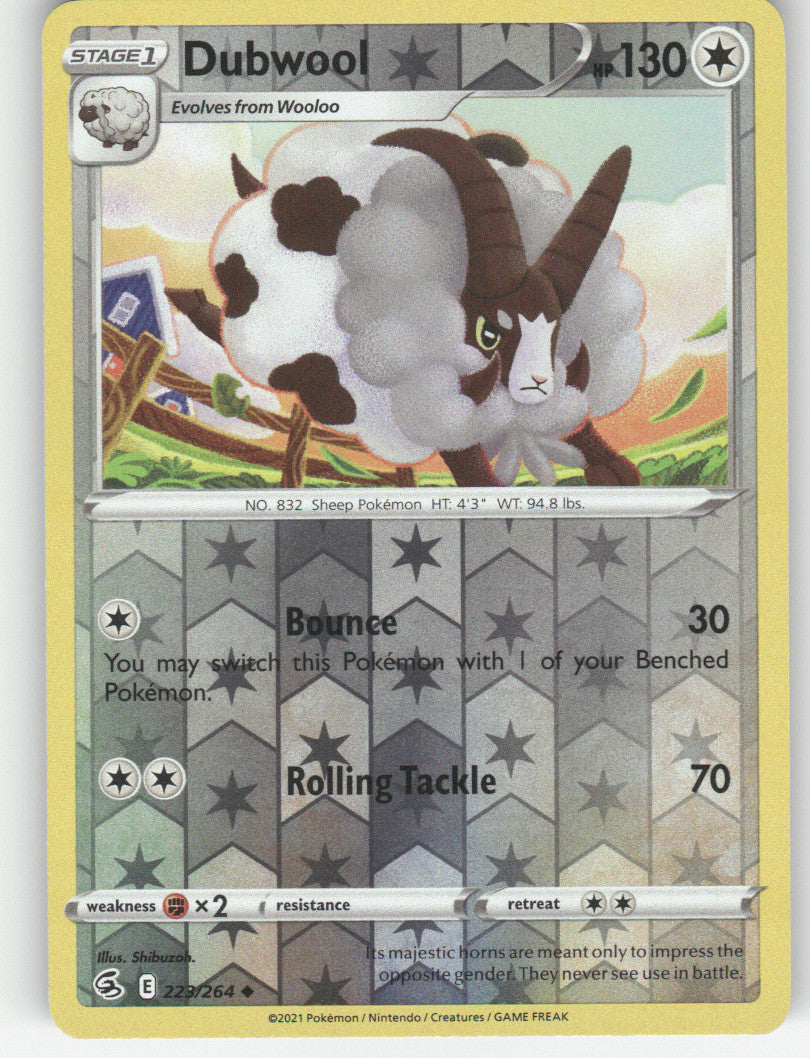 Dubwool Reverse Holo Uncommon SWSH08: Fusion Strike 223/264 NM