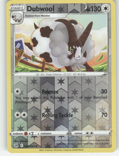 Dubwool Reverse Holo Uncommon SWSH08: Fusion Strike 223/264 NM