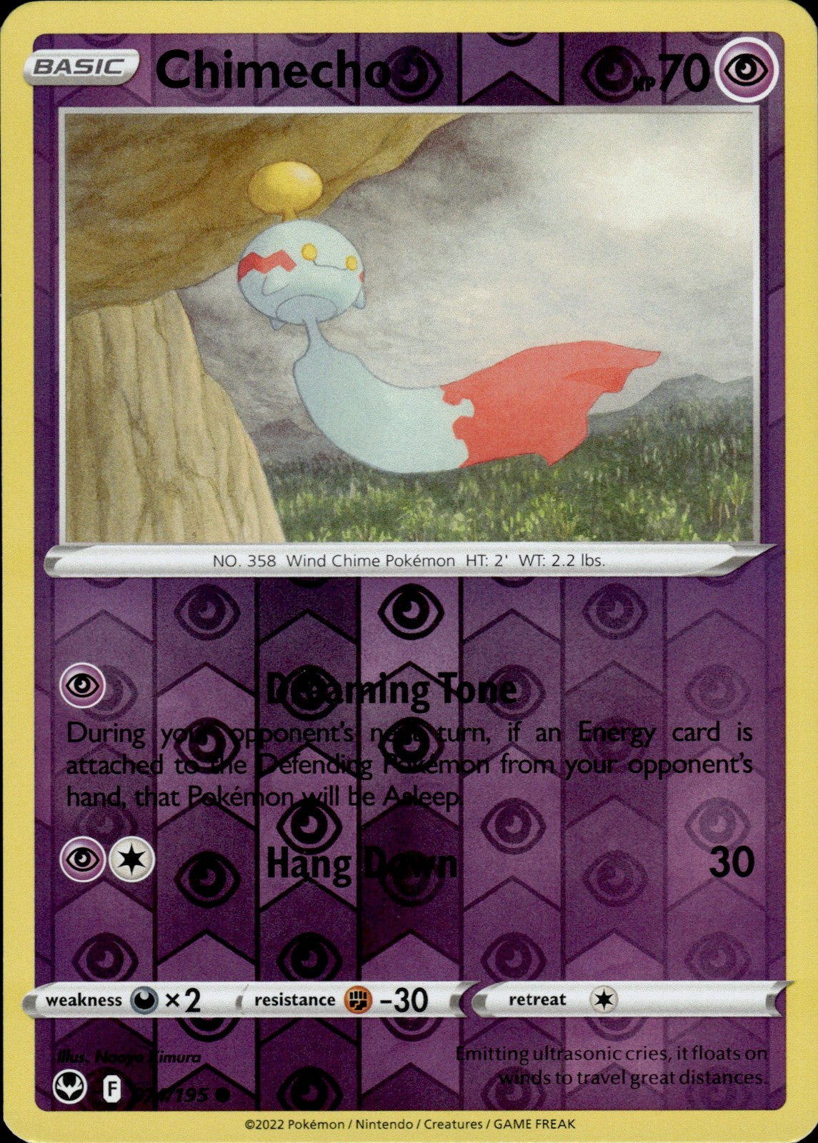 Chimecho Reverse Holo Common SWSH12: Silver Tempest 074/195 NM
