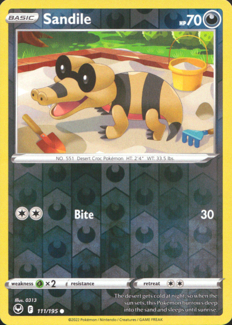 Sandile Reverse Holo Common SWSH12: Silver Tempest 111/195 NM