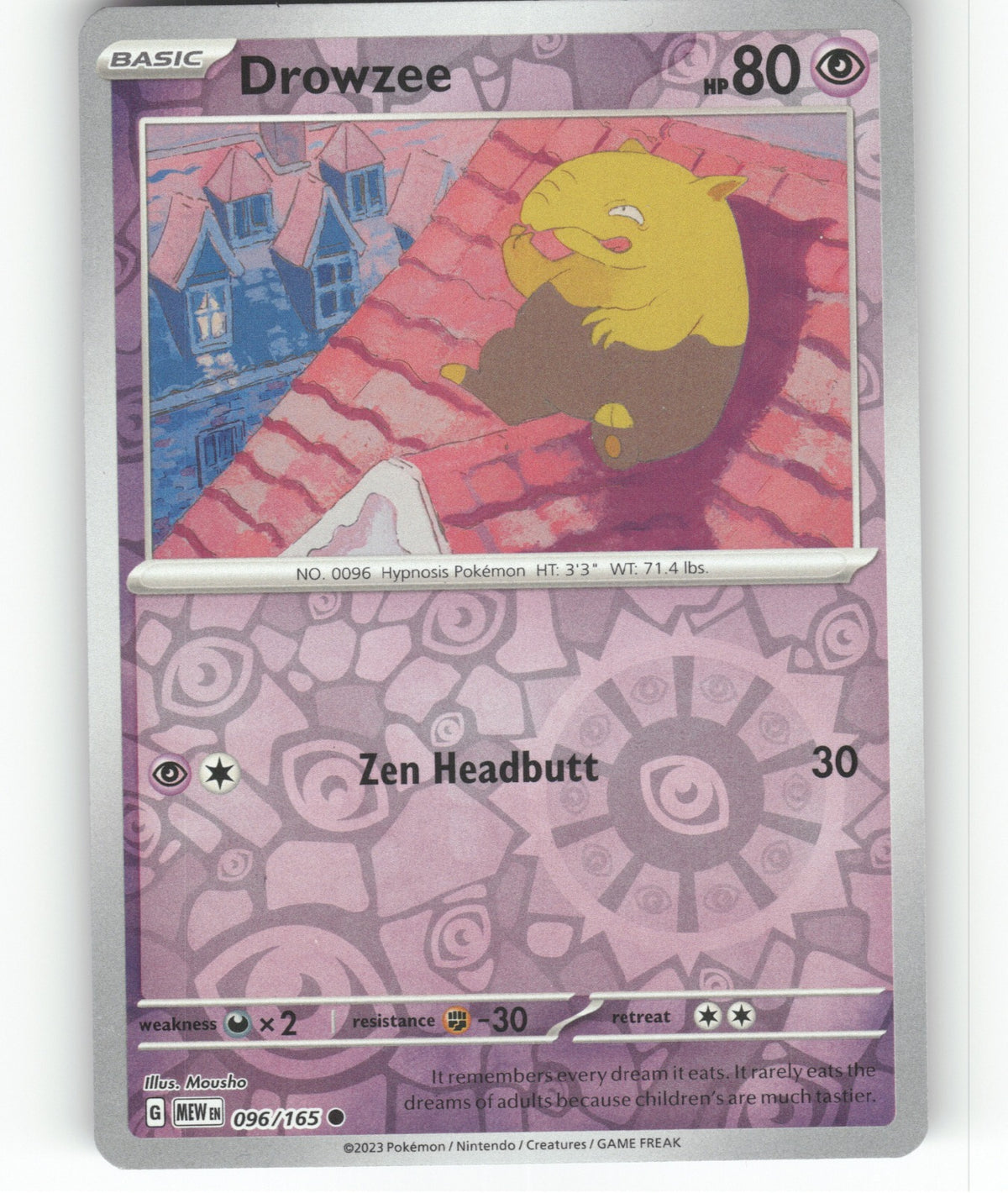 Drowzee Reverse Holo Common SV: Scarlet & Violet 151 096/165 NM
