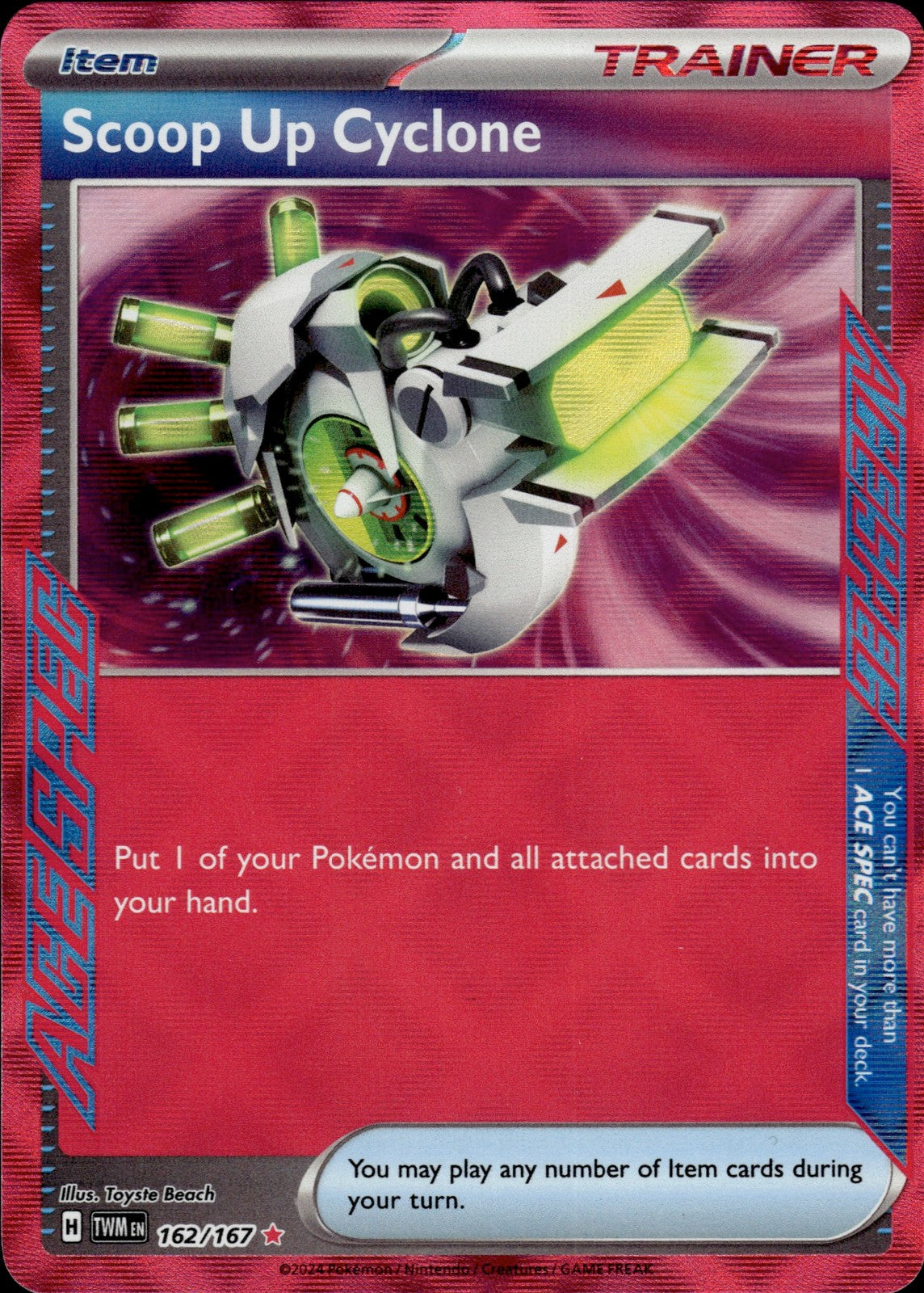 Scoop Up Cyclone Holo ACE SPEC Rare SV06: Twilight Masquerade 162/167 NM