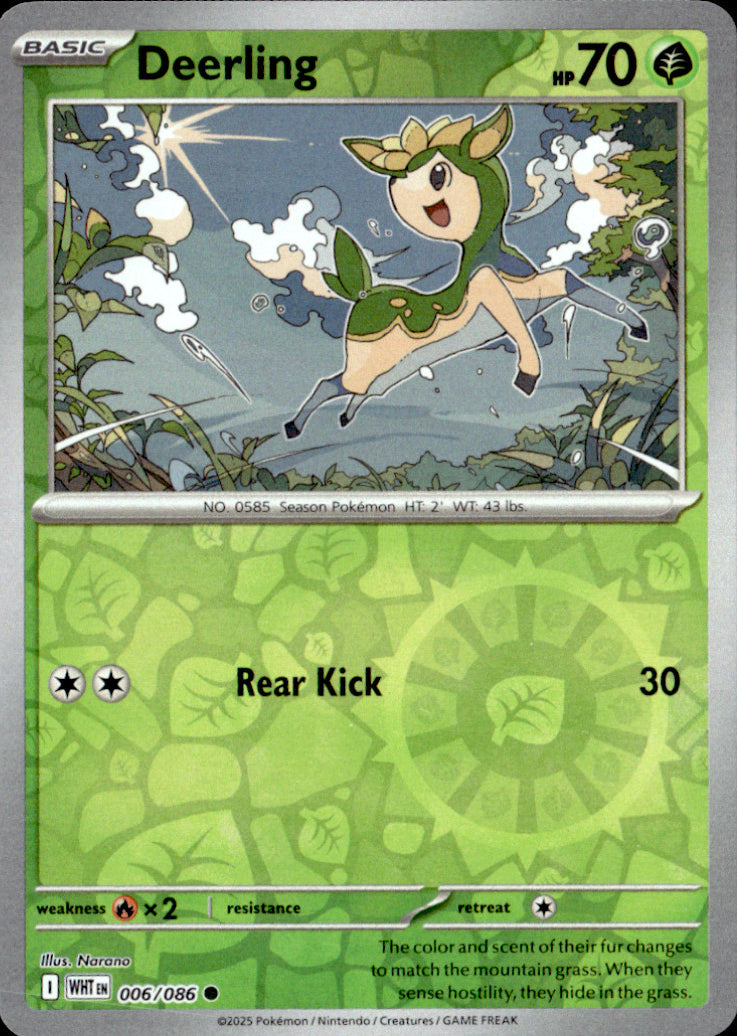 Deerling Reverse Holo Common SV: White Flare 006/086 NM