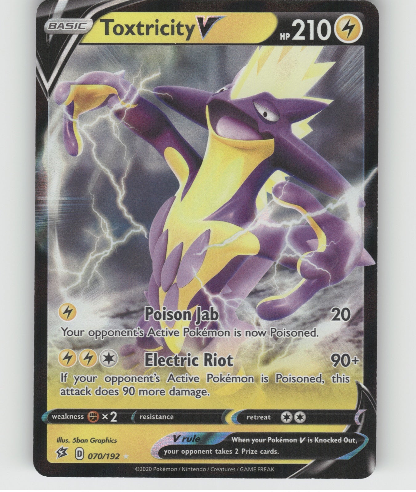 Toxtricity V Holo Ultra Rare SWSH02: Rebel Clash 070/192 NM