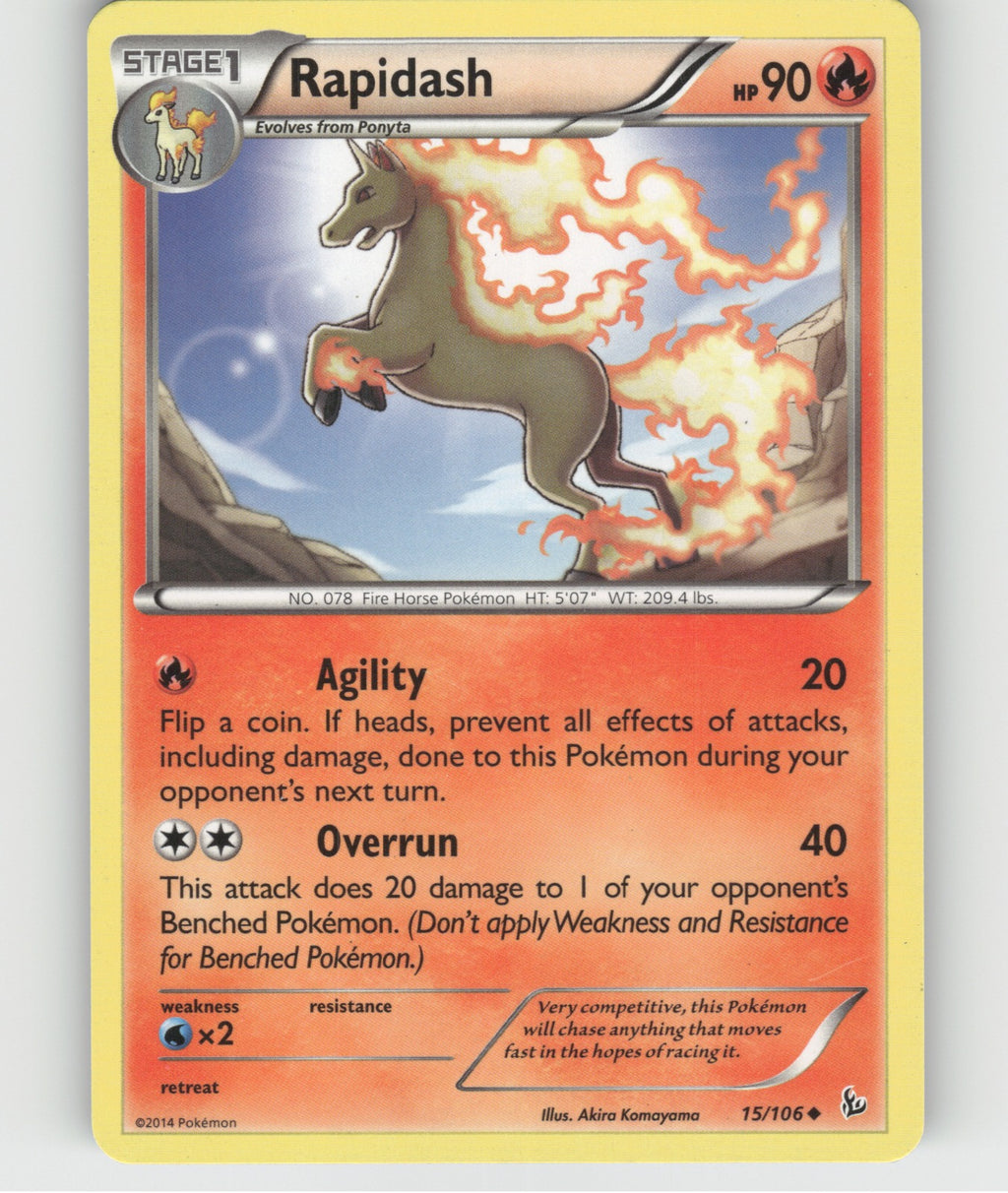 Rapidash Uncommon XY - Flashfire 15/106 NM