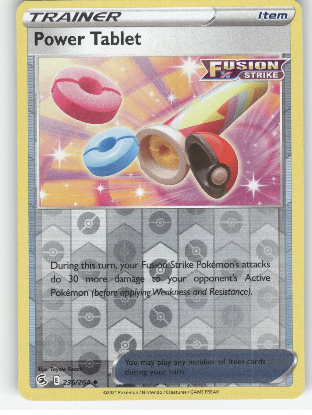 Power Tablet Reverse Holo Uncommon SWSH08: Fusion Strike 236/264 NM