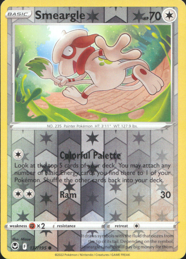 Smeargle Reverse Holo Common SWSH12: Silver Tempest 137/195 NM