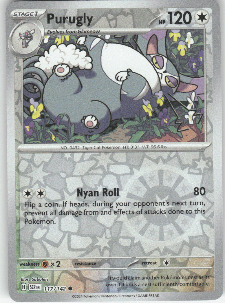 Purugly Reverse Holo Common SV07: Stellar Crown 117/142 NM