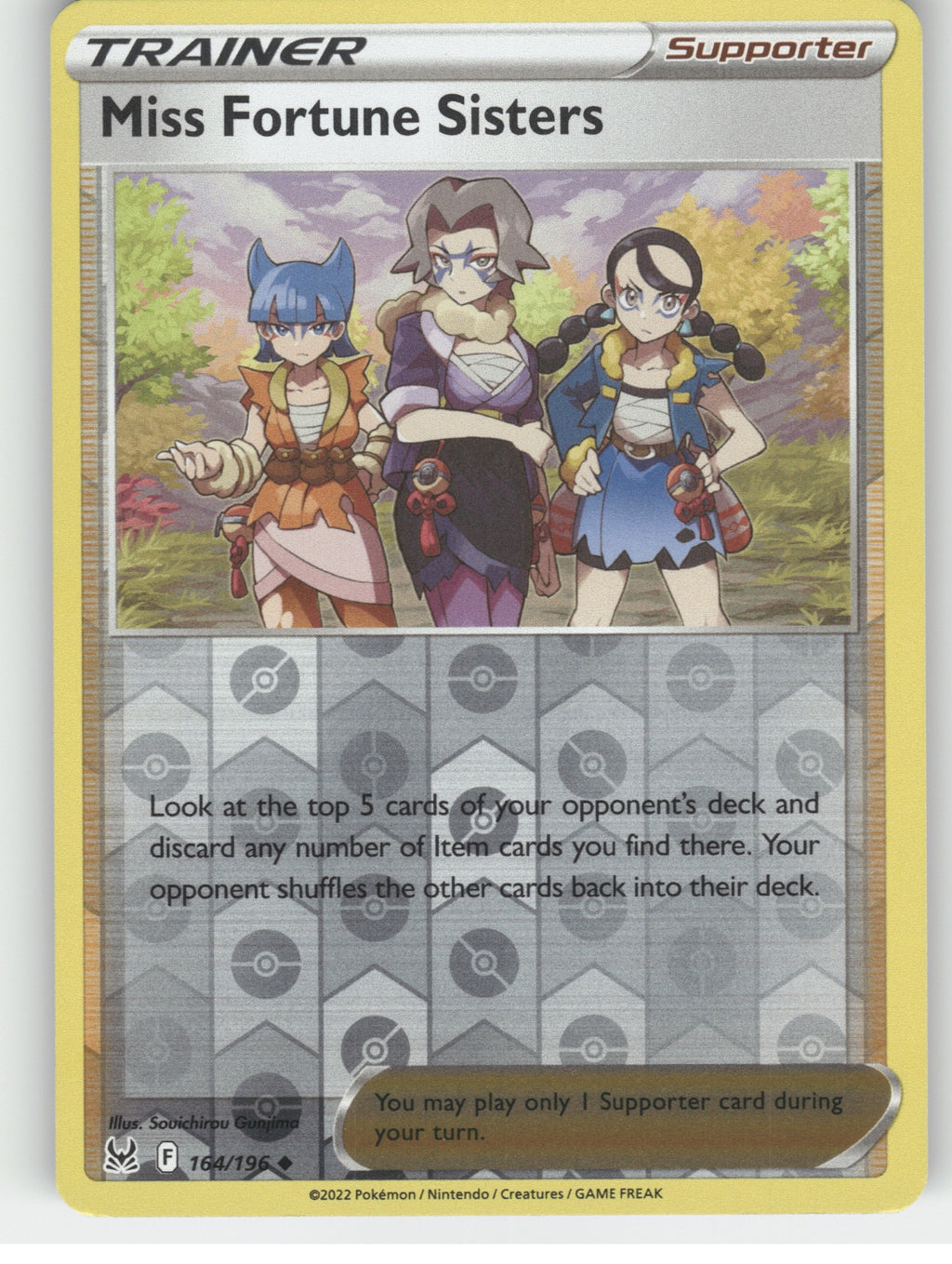 Miss Fortune Sisters Reverse Holo Uncommon SWSH11: Lost Origin 164/196 NM