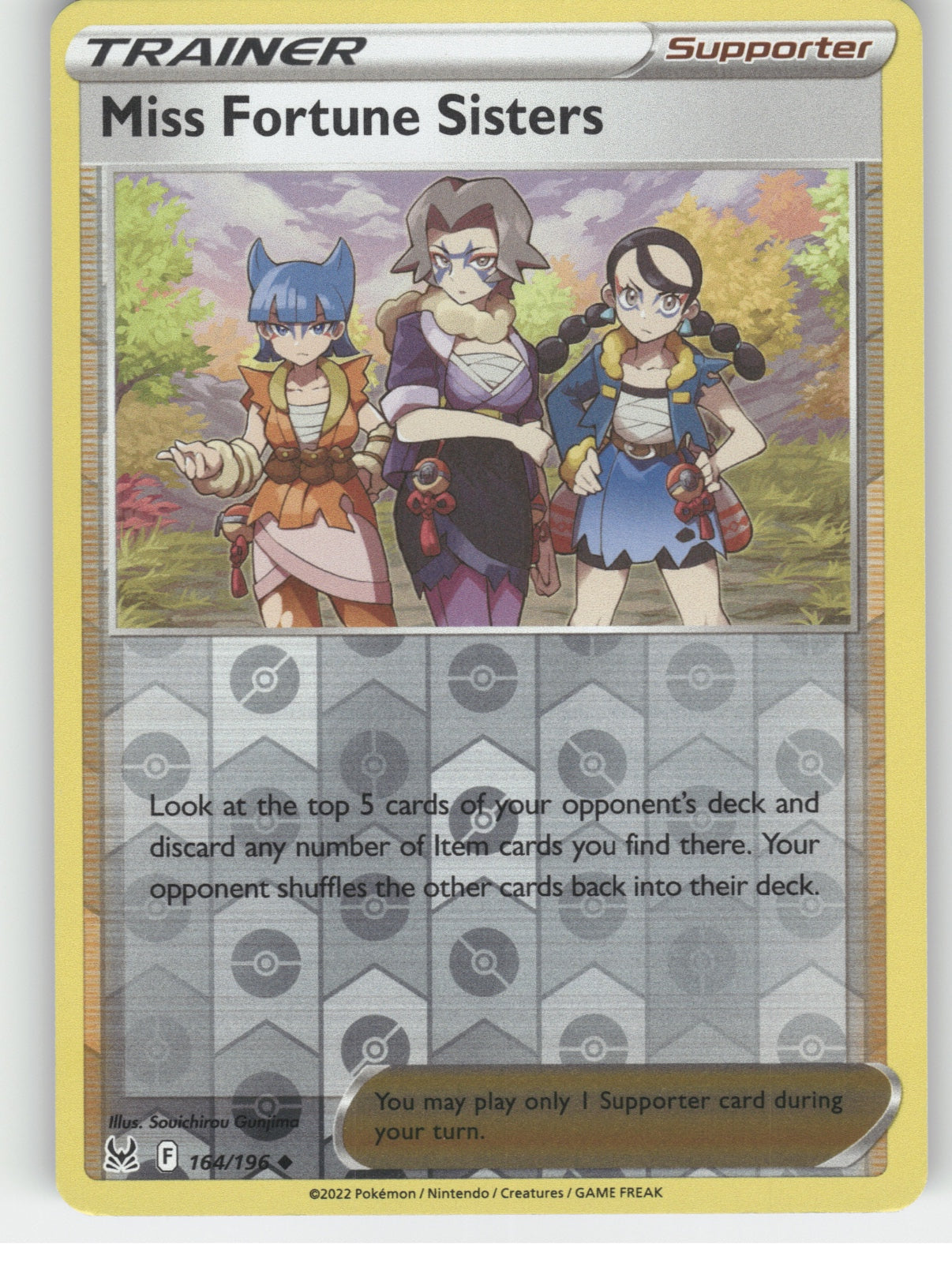 Miss Fortune Sisters Reverse Holo Uncommon SWSH11: Lost Origin 164/196 NM