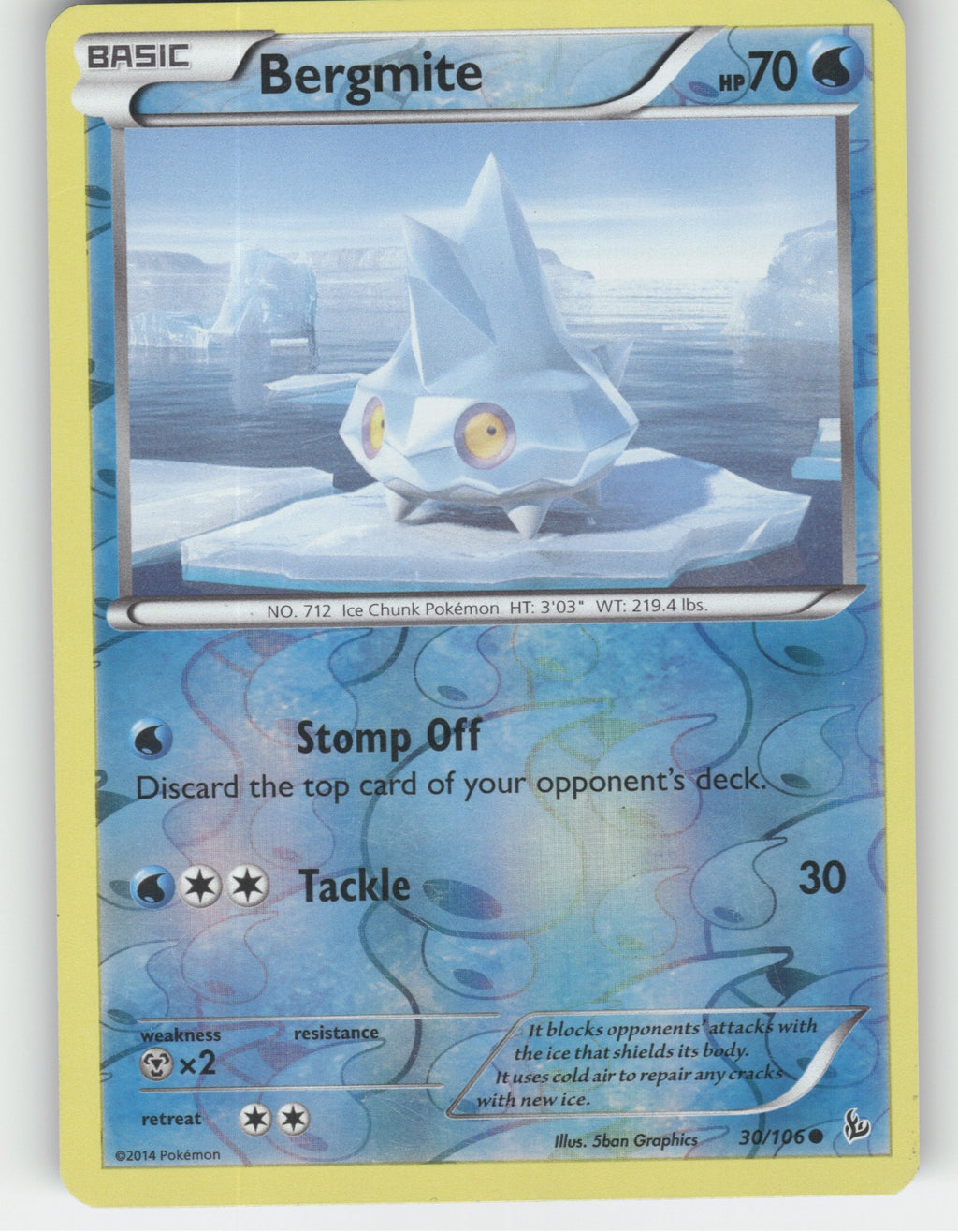 Bergmite Reverse Holo Common XY - Flashfire 30/106 NM