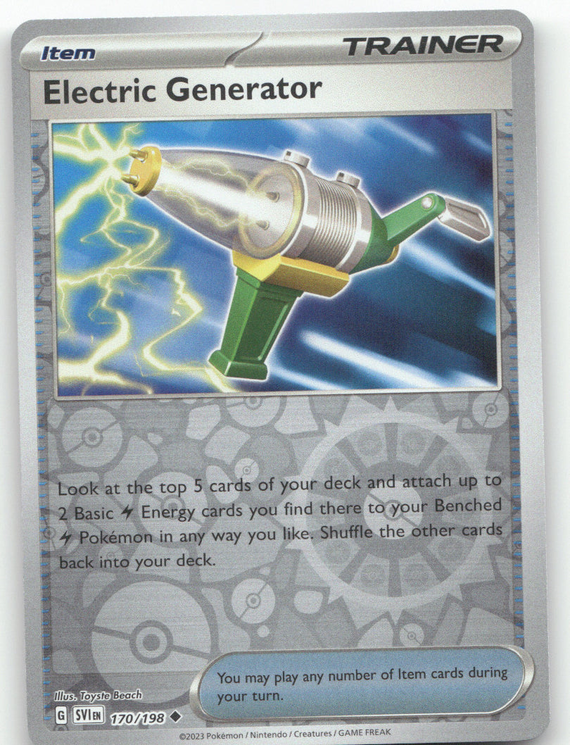 Electric Generator Reverse Holo Uncommon SV01: Scarlet & Violet Base Set 170/198 NM