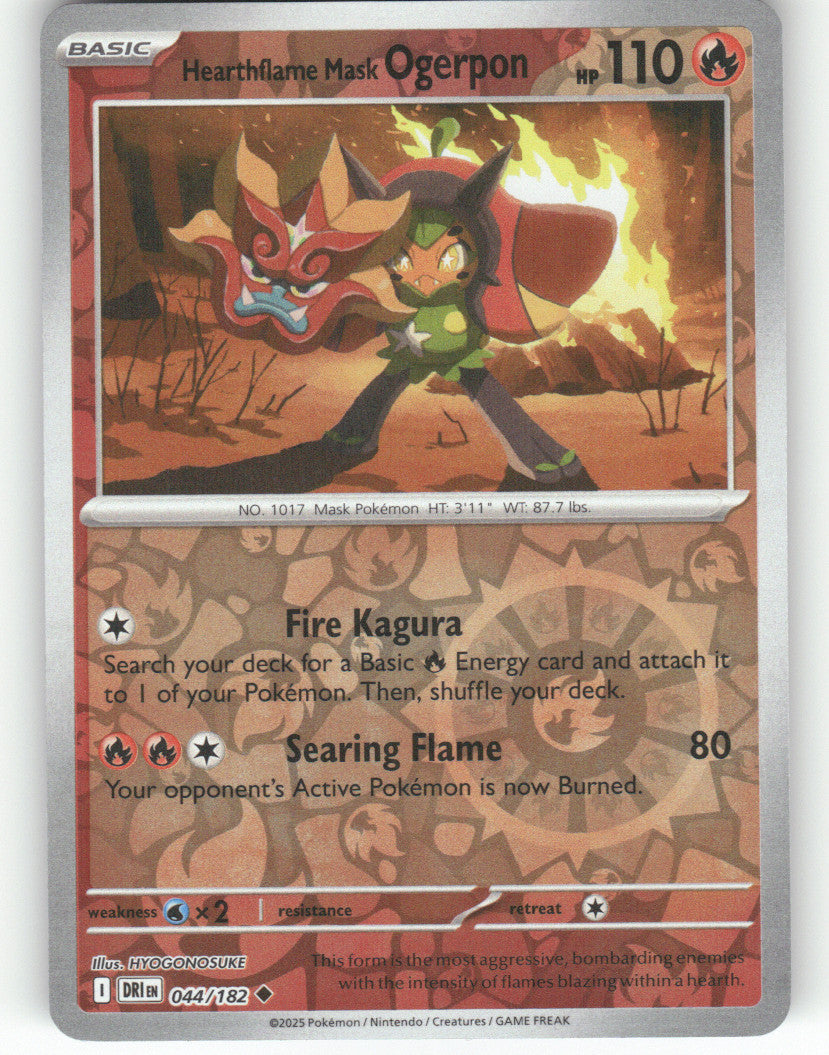 Hearthflame Mask Ogerpon Reverse Holo Uncommon SV10: Destined Rivals 044/182 NM