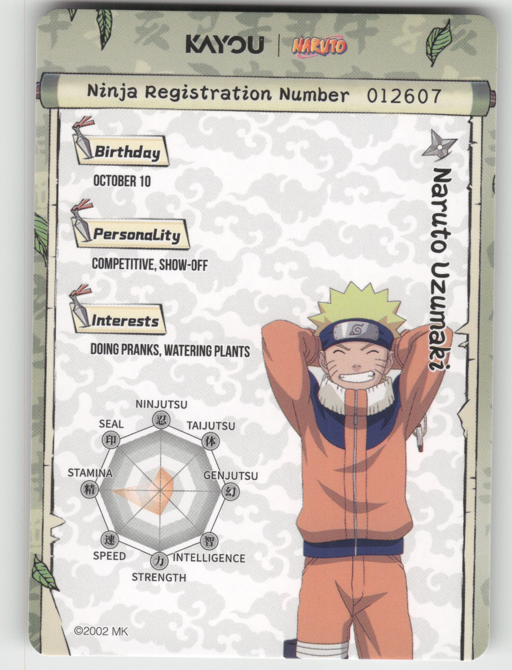 Naruto Uzumaki Base SR Earth Scroll Series 1 006L2 NM back