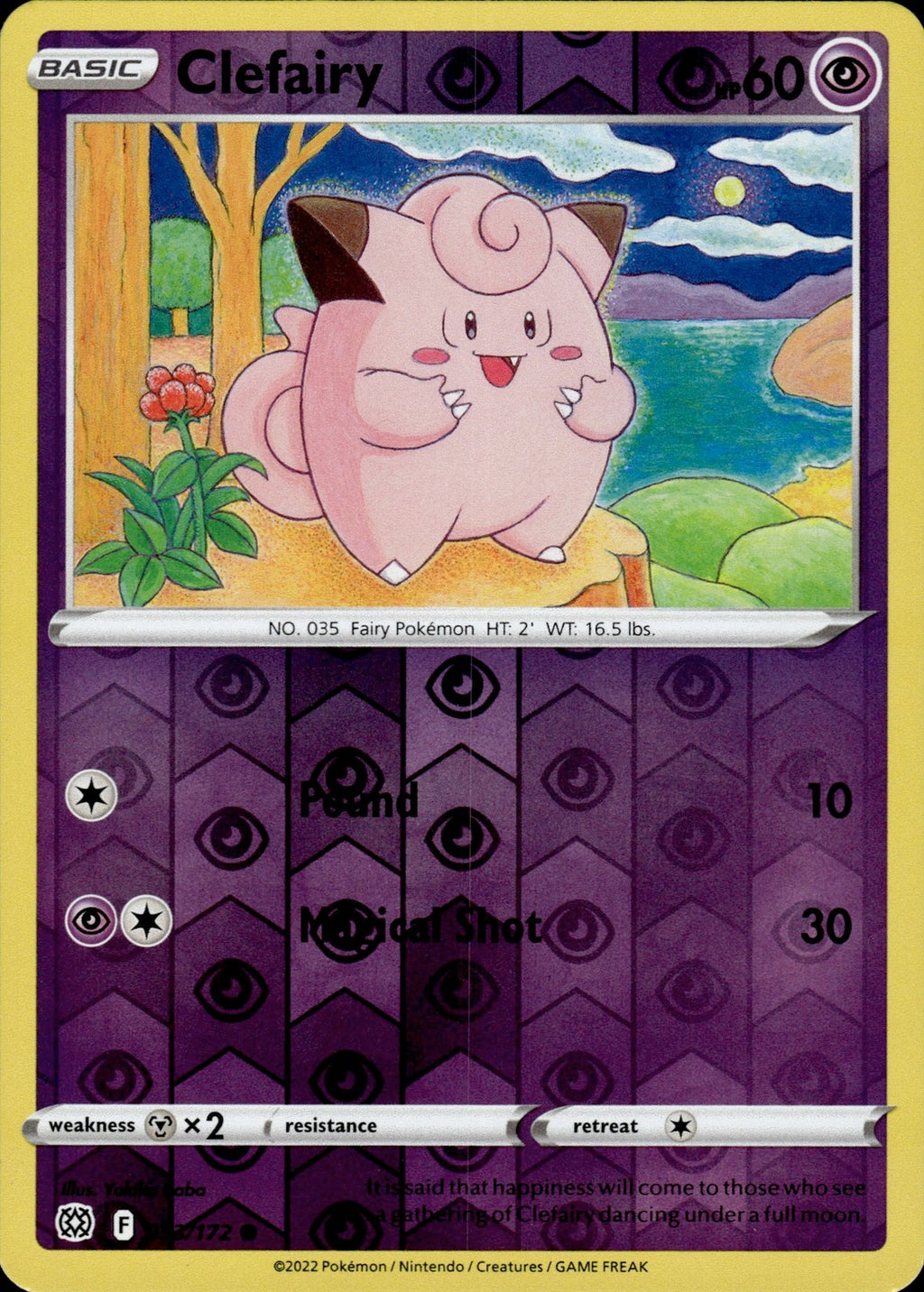 Clefairy Reverse Holo Common SWSH09: Brilliant Stars 053/172 NM