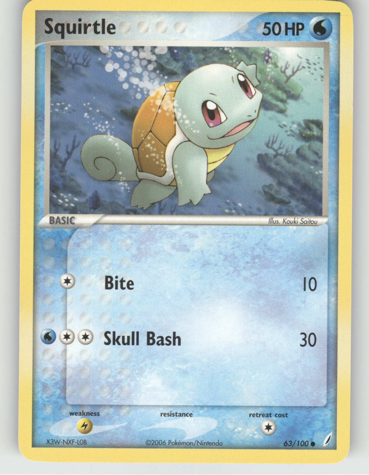 Squirtle - 063/100 Common EX Crystal Guardians 63/100 NM