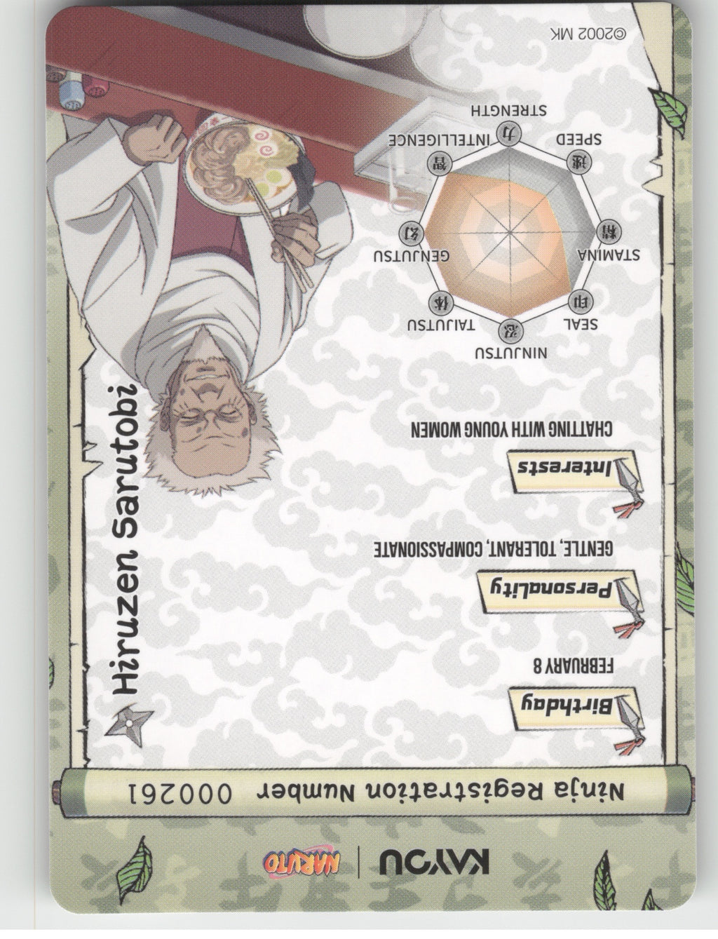 Hiruzen Sarutobi Base SR Earth Scroll Series 1 007L2 NM back