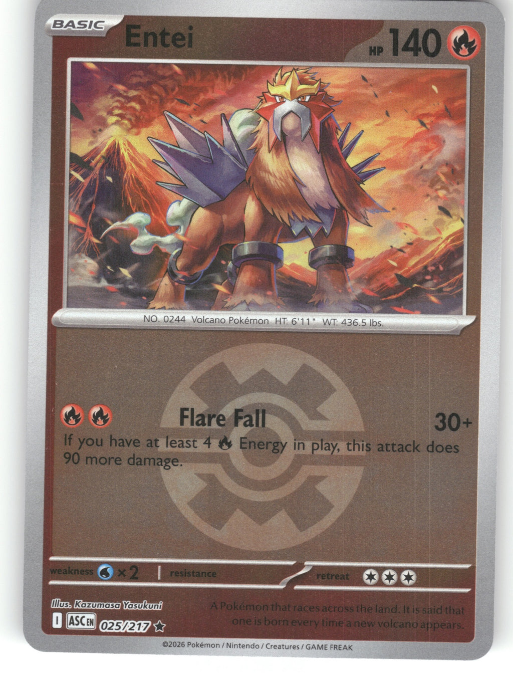 Entei (Quick Ball) Reverse Holo Rare ME: Ascended Heroes 025/217 NM