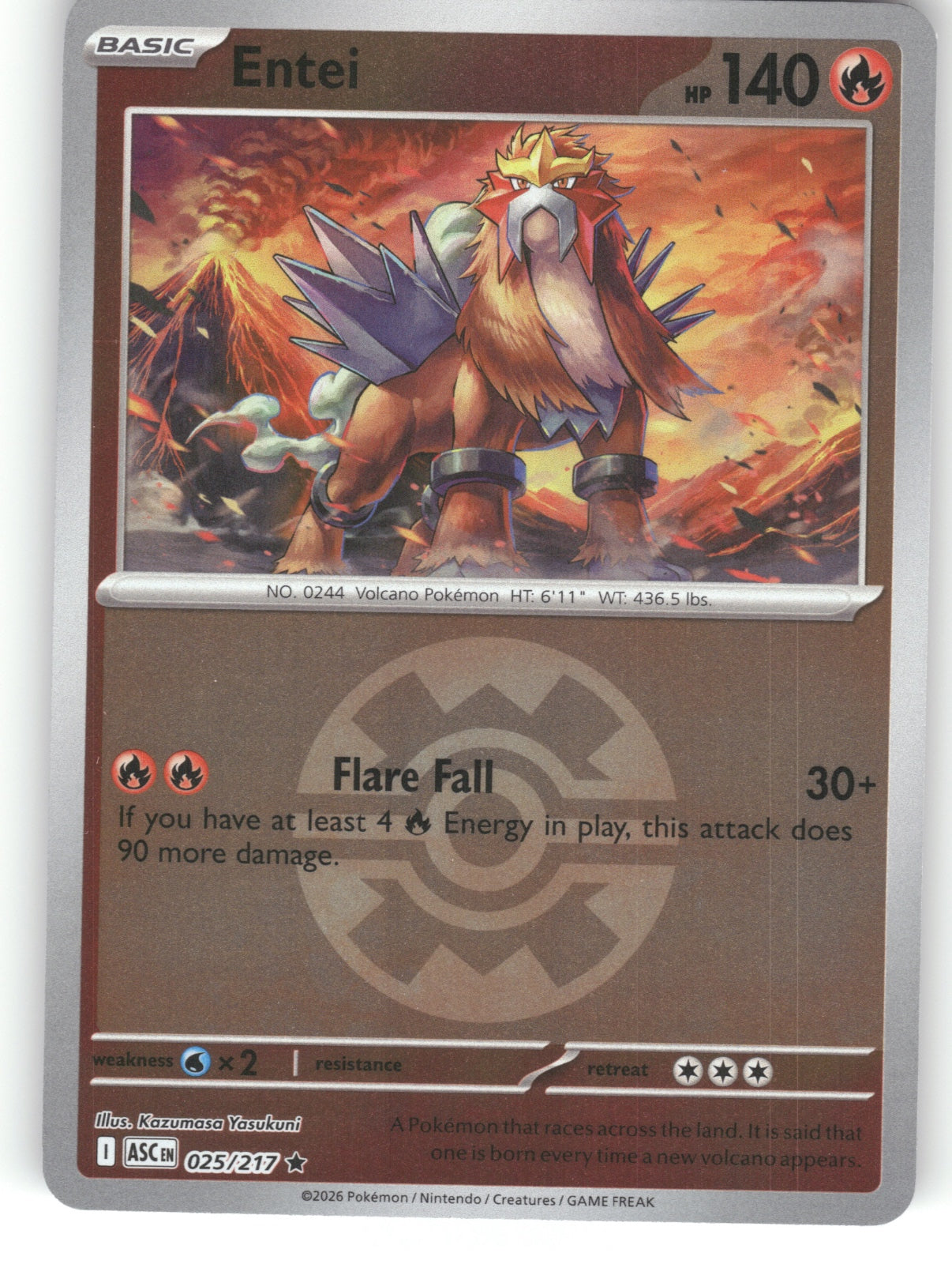 Entei (Quick Ball) Reverse Holo Rare ME: Ascended Heroes 025/217 NM