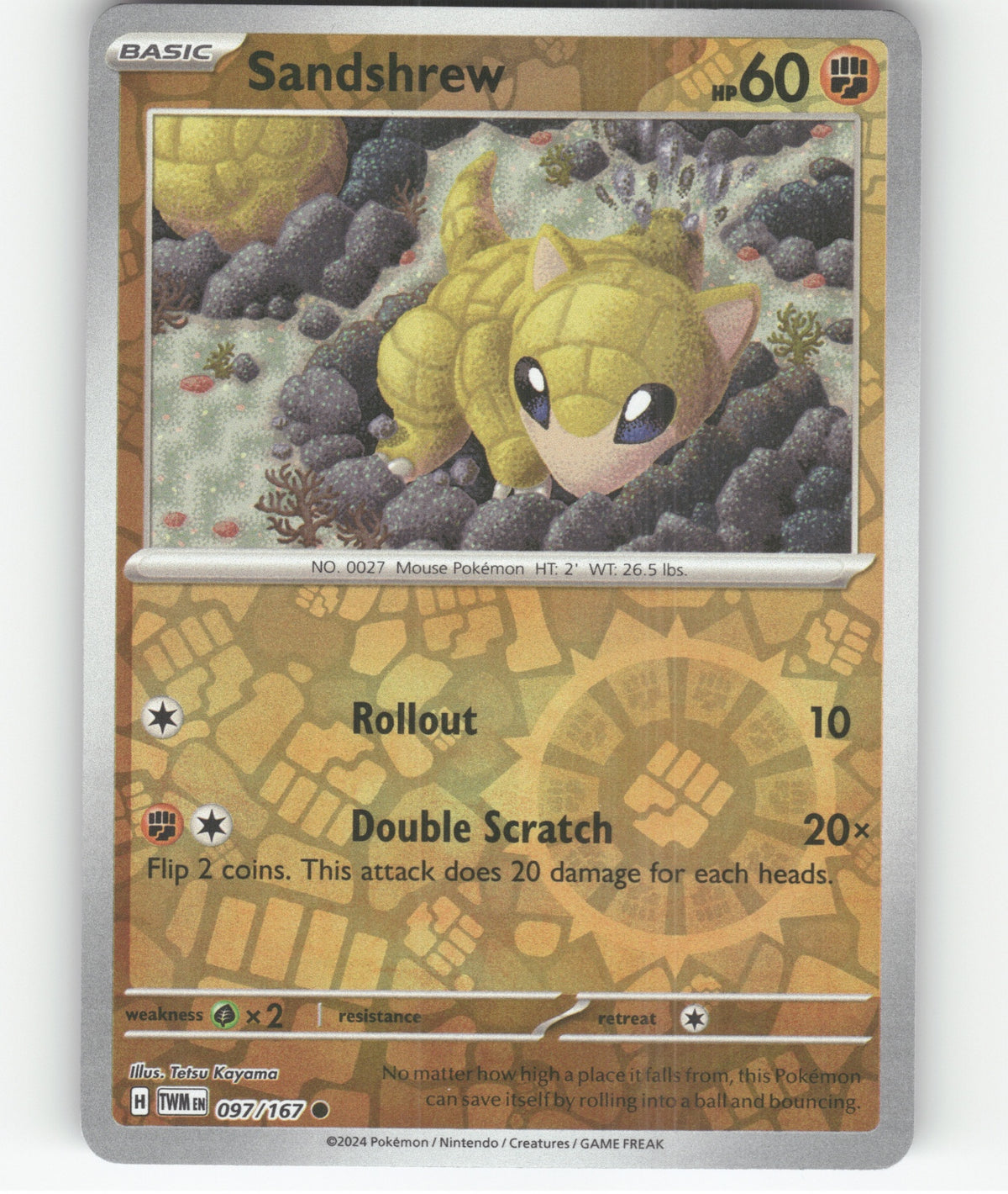 Sandshrew Common SV06: Twilight Masquerade 097/167 NM