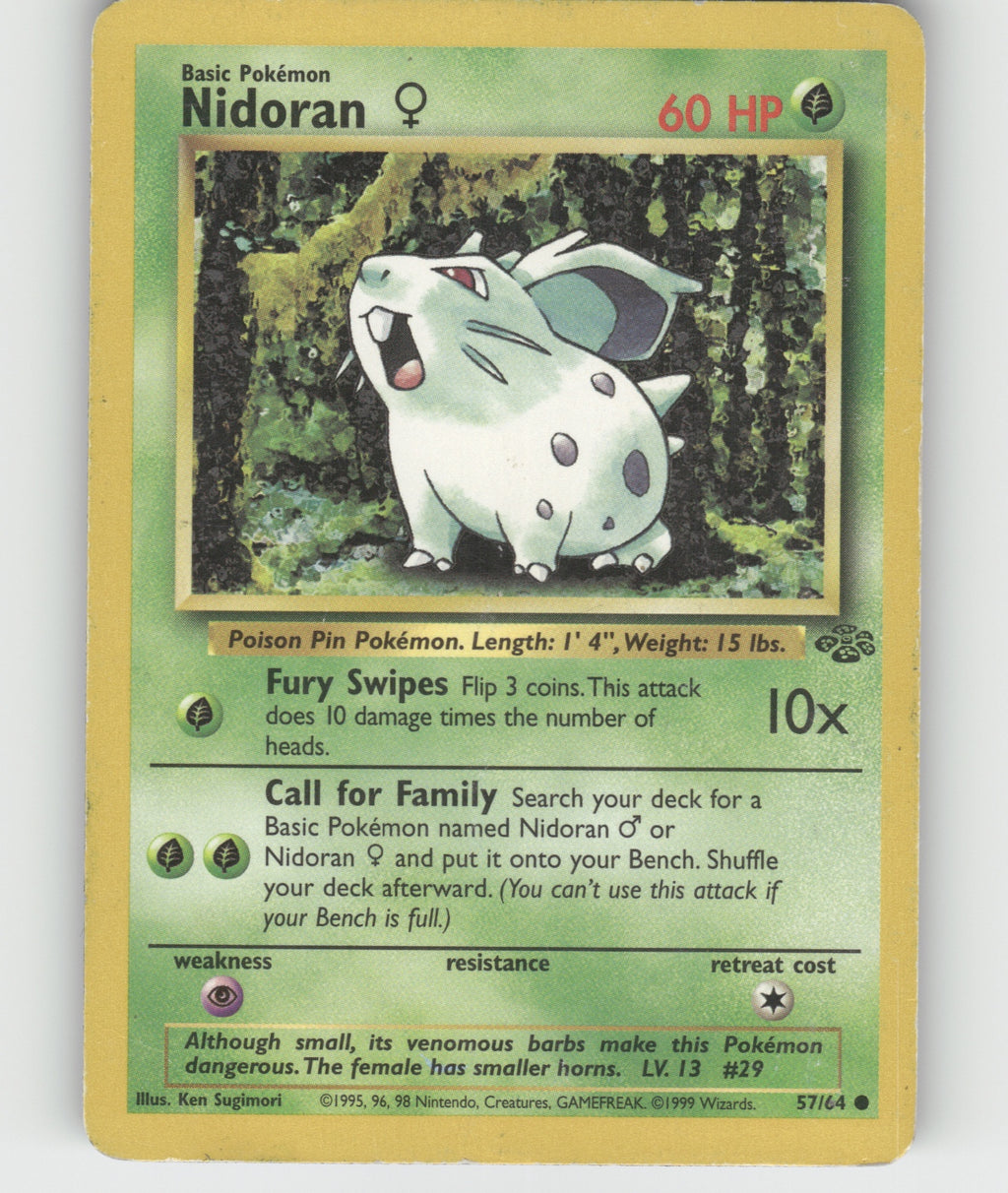 Nidoran F Unlimited Common Jungle 57/64 HP