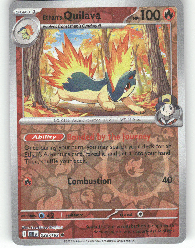 Ethan's Quilava Reverse Holo Common SV10: Destined Rivals 033/182 NM