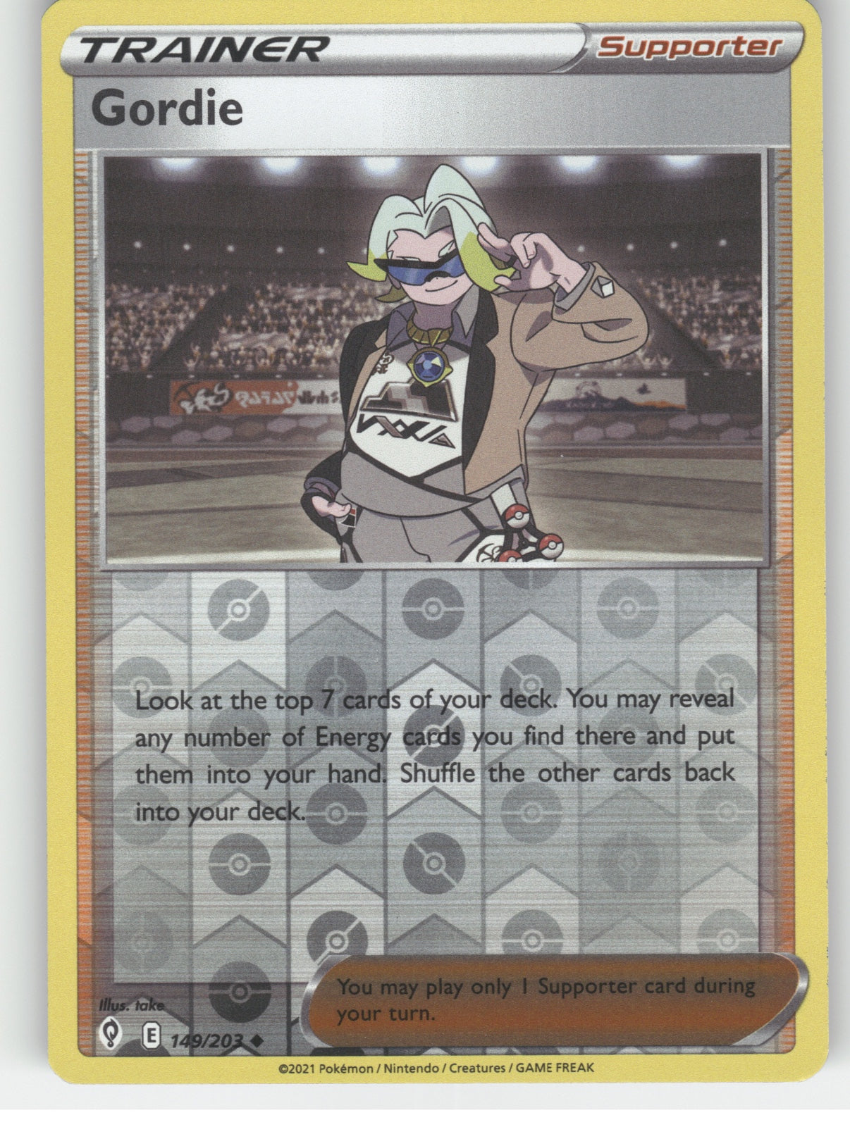Gordie Reverse Holo Uncommon SWSH07: Evolving Skies 149/203 NM