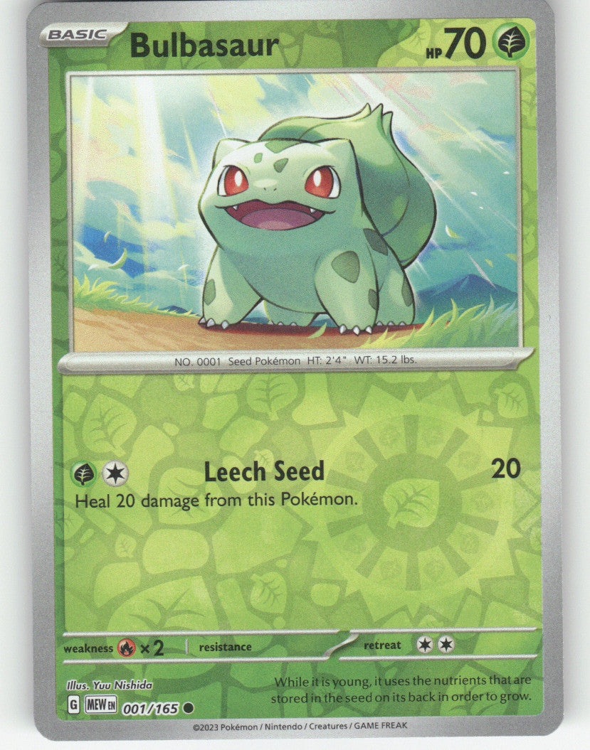 Bulbasaur Reverse Holo Common SV: Scarlet & Violet 151 001/165 NM
