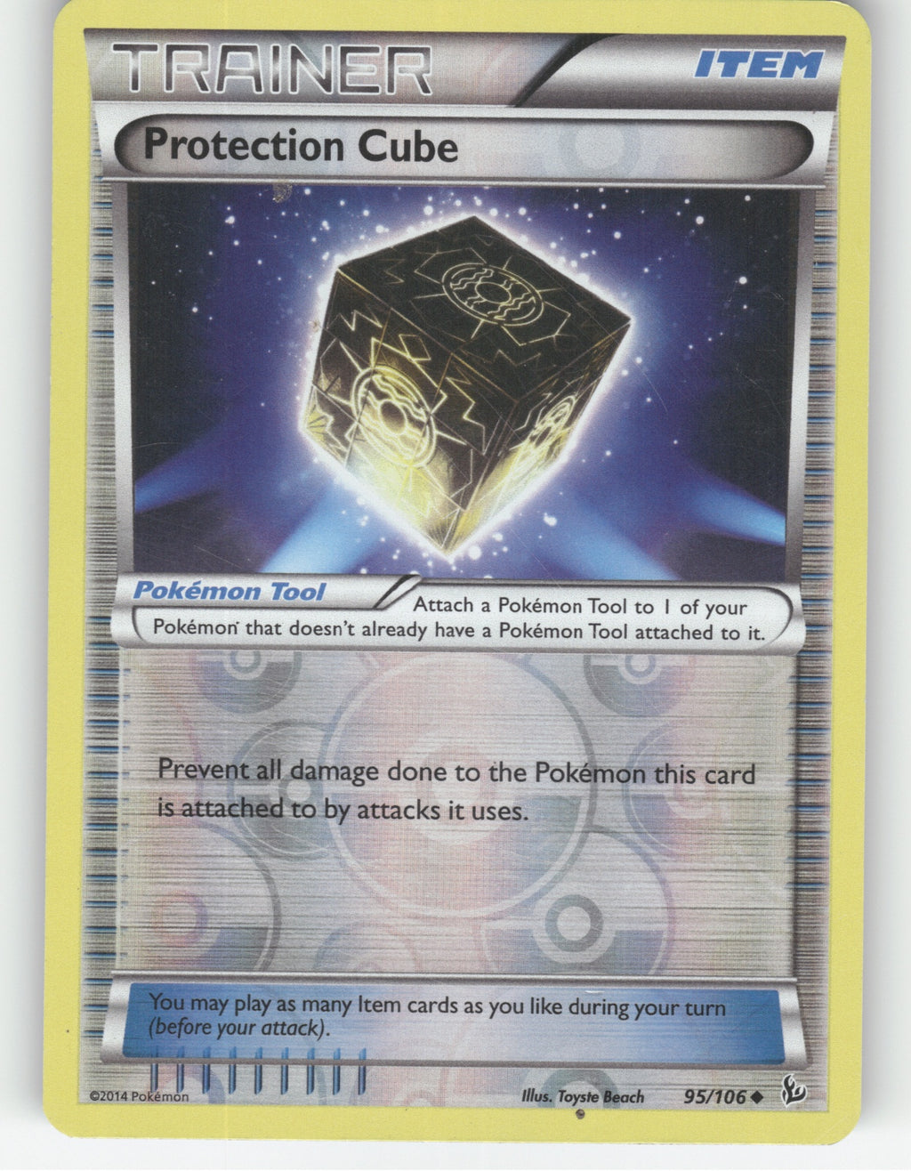 Protection Cube Reverse Holo Uncommon XY - Flashfire 95/106 NM