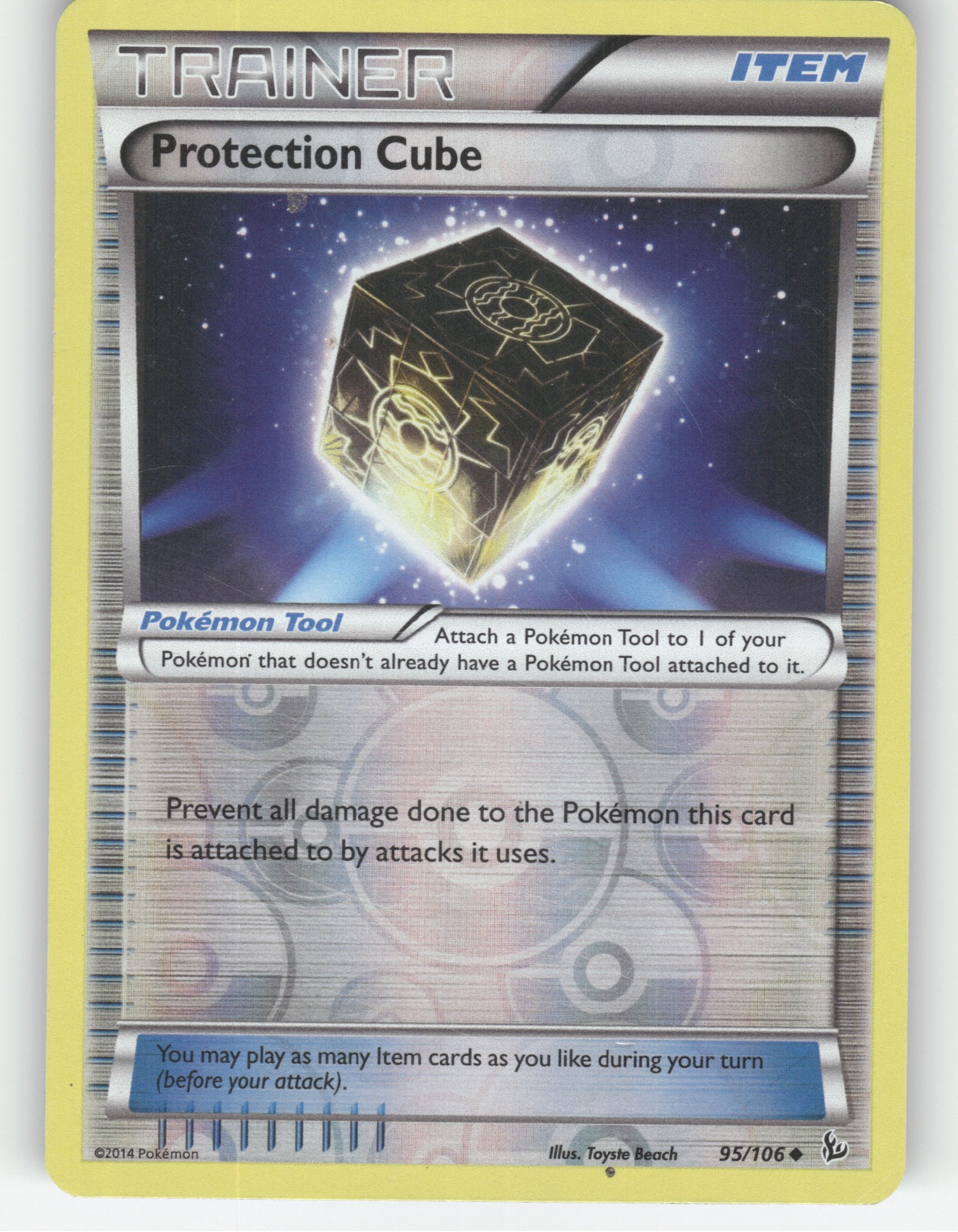 Protection Cube Reverse Holo Uncommon XY - Flashfire 95/106 NM