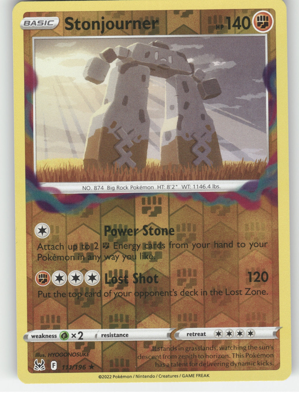 Stonjourner Reverse Holo Rare SWSH11: Lost Origin 111/196 NM