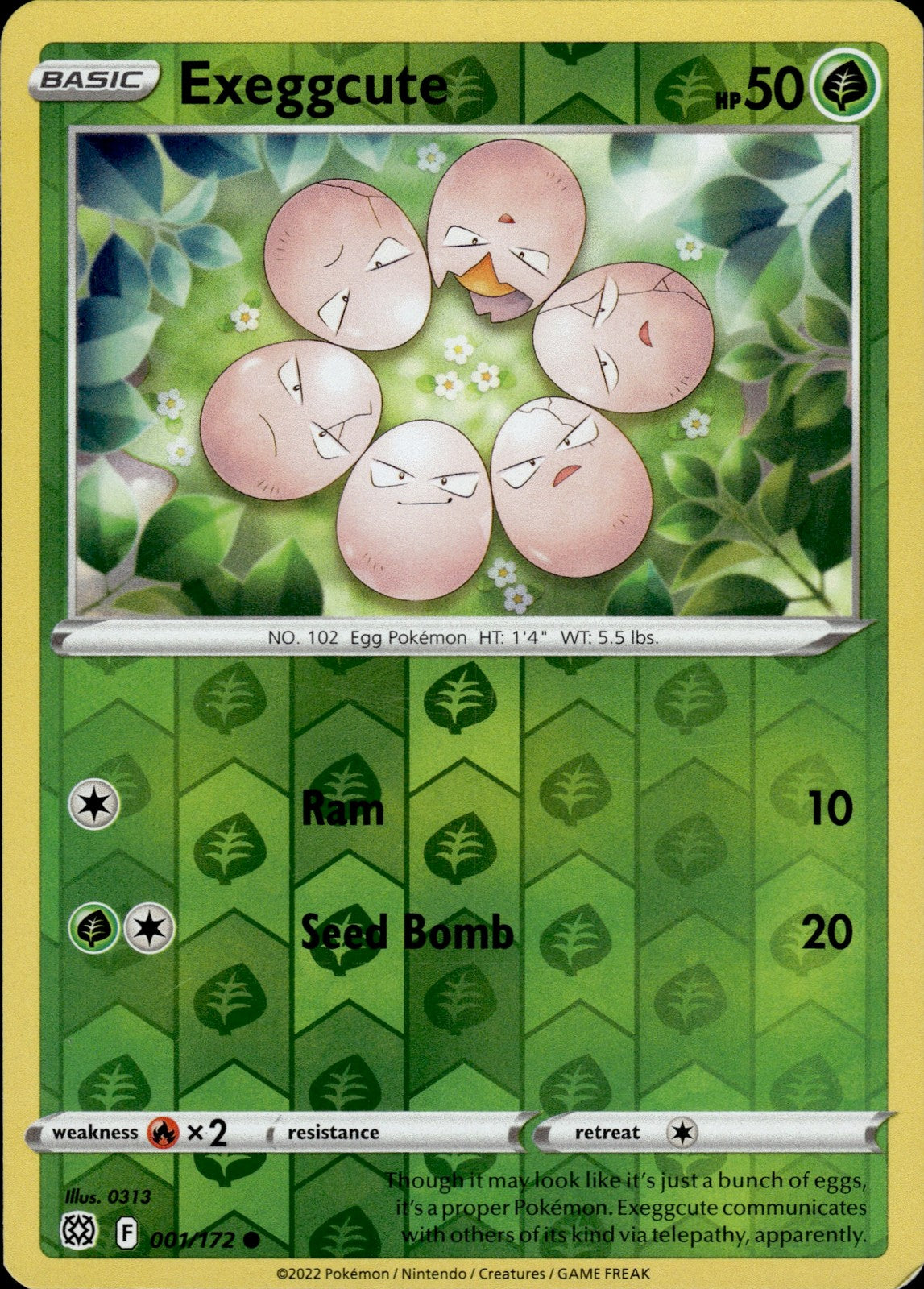 Exeggcute Reverse Holo Common SWSH09: Brilliant Stars 001/172 NM