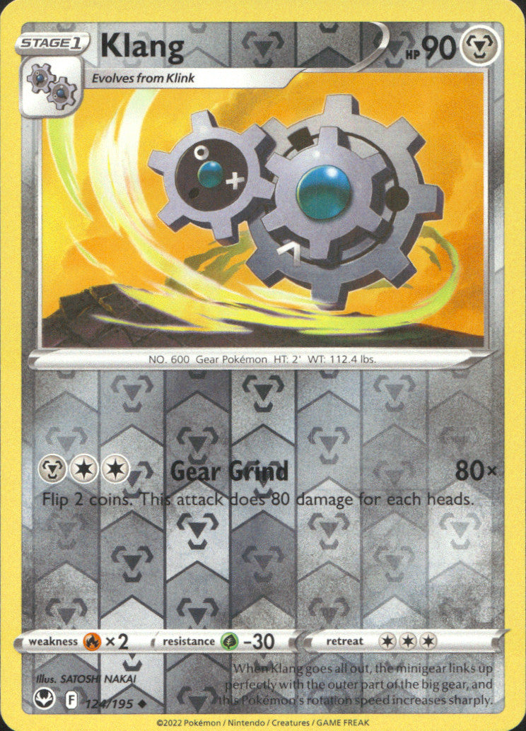 Klang Reverse Holo Uncommon SWSH12: Silver Tempest 124/195 NM