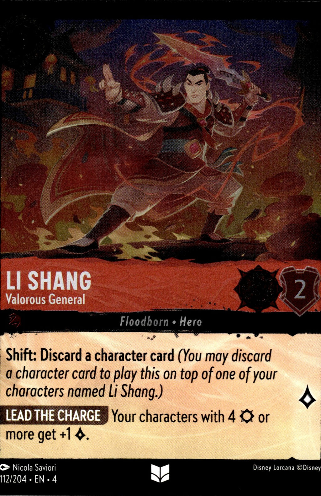 Li Shang - Valorous General Cold Foil Uncommon Ursula's Return 112/204 NM