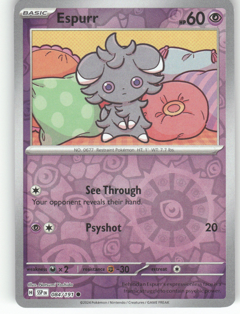 Espurr Reverse Holo Common SV08: Surging Sparks 084/191 NM