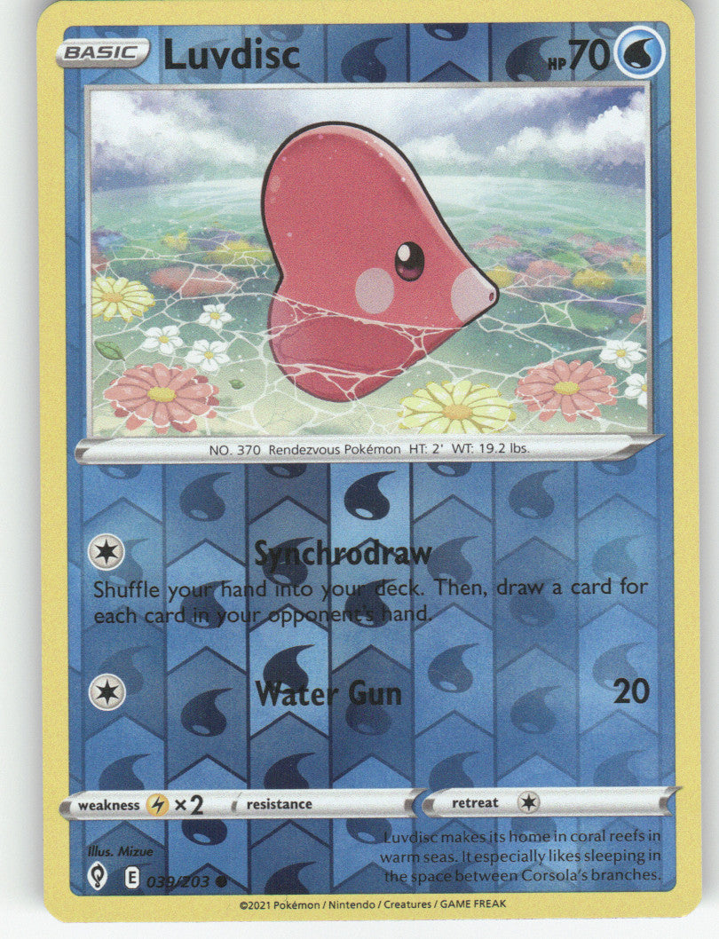Luvdisc Reverse Holo Common SWSH07: Evolving Skies 039/203 NM