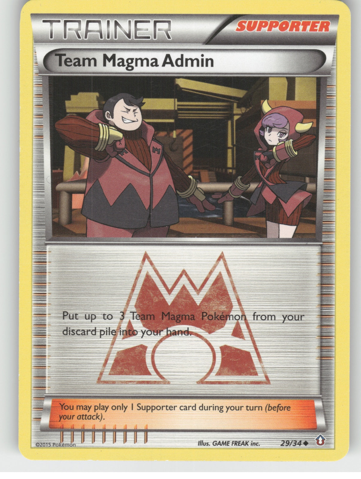 Team Magma Admin Uncommon Double Crisis 29/34 NM